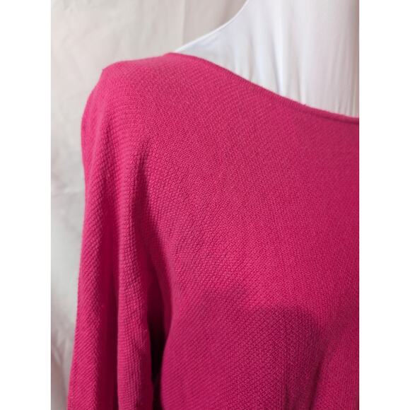 MICHAEL KORS Women's Sweater Pink TUNIC Size Medium Long Sleeve Curved Hem Shirt - Picture 2 of 14